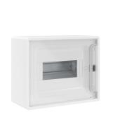 Щиток 8 мод настенный FRAME, белый с прозрачной дверцей, с 2 шинами PEN  на 6 и 8 отв.