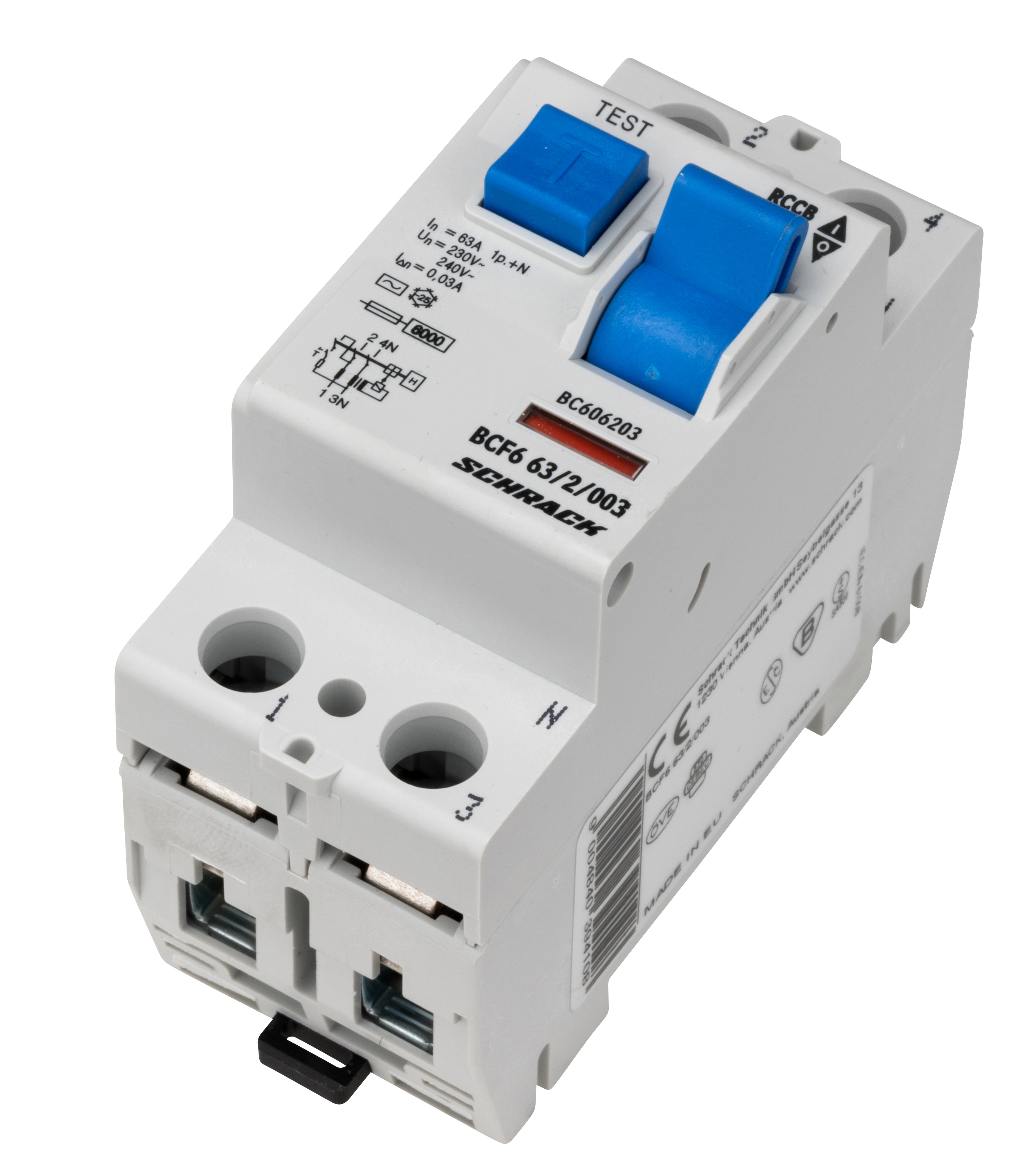 BC  6kA 2p  63A/ 30mA УЗО тип AC                                                                                                                      