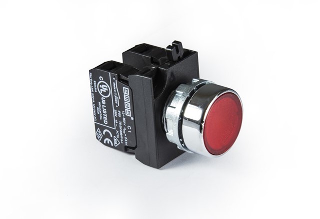 CM-D -R-(CA-C1-C1)-IP65 Кнопка красная металлическая 2НО