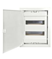 Щиток встраиваемый IP40 2ряд 24/28модулей, белый пластик, металлическая дверь, N и PE (442х346х96) п