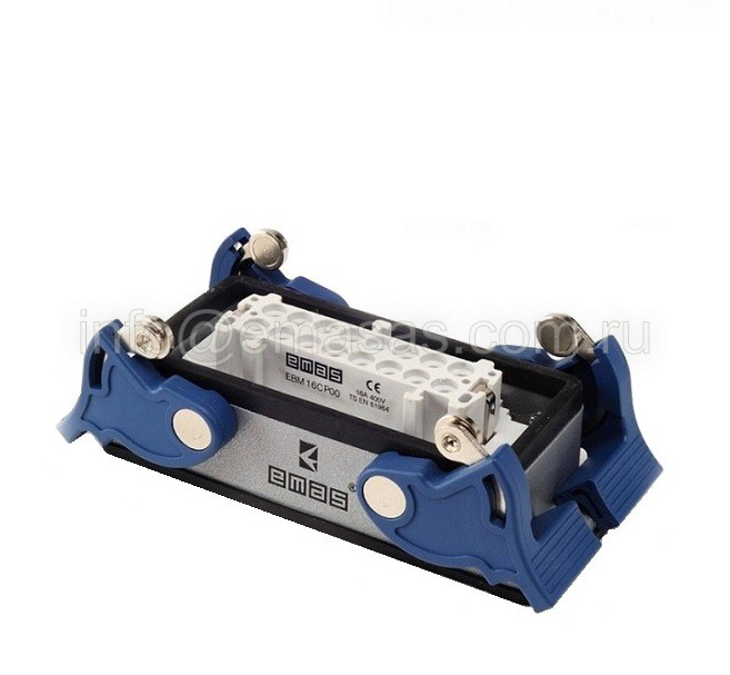 EB-M- 16-PM-44-IP65 Розетка стационарная встраиваемая металлическая 16 выводов 16А нижний ввод 4 фиксатора