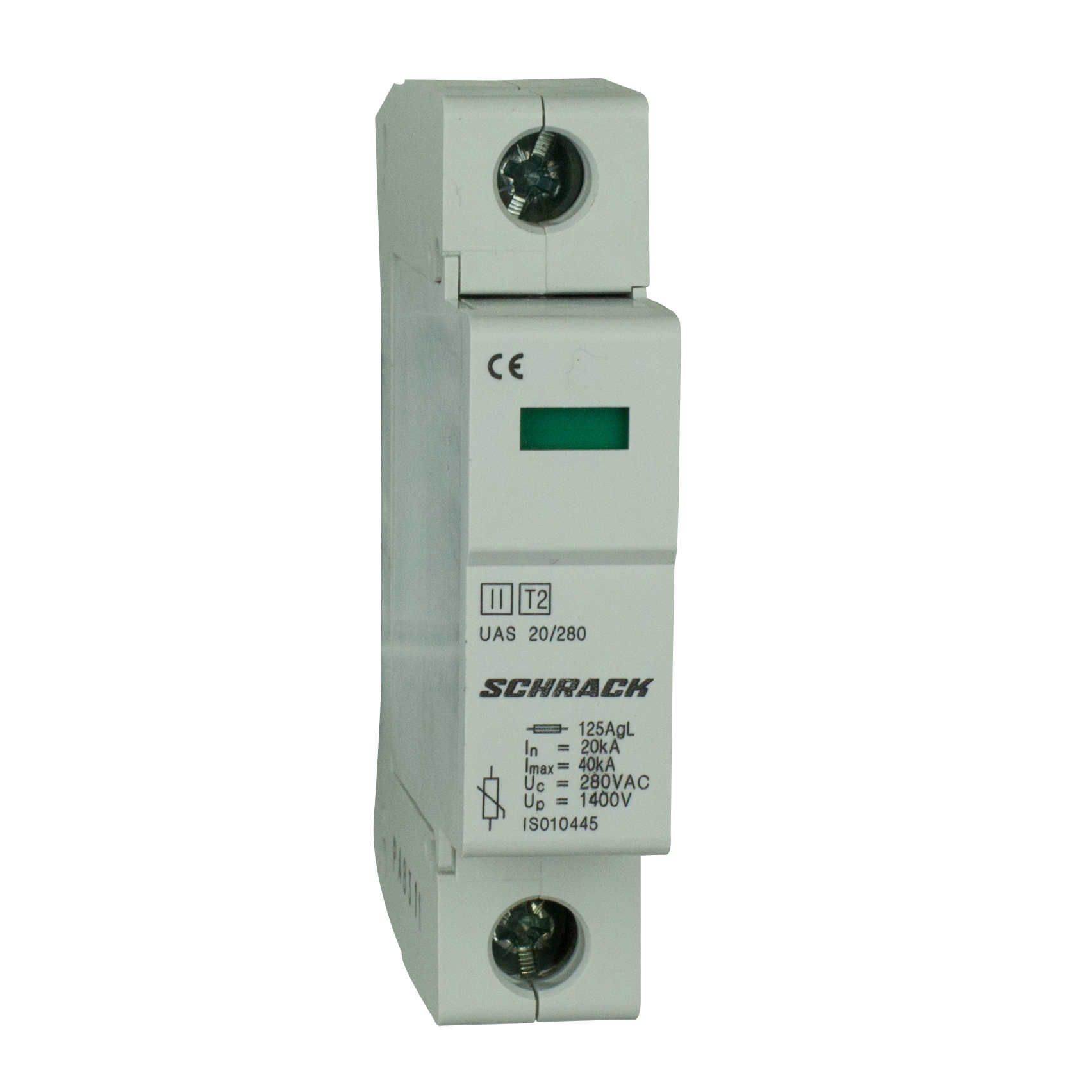 Разрядник UAS C-280/20, 1P 40кА(8/20мкс), класс TII (C) в комплекте с гнездом