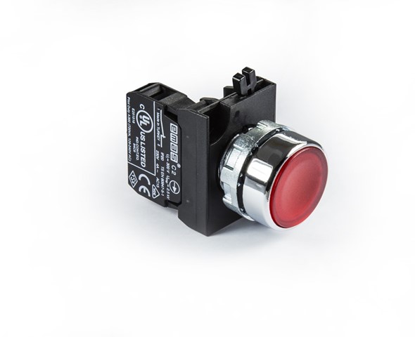 CM-D -R-(CA-C2)-IP65 Кнопка красная металлическая 1НЗ