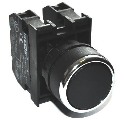 B-D -B-(BA-B1-B1)-IP50 Кнопка круглая без фиксации черная пластиковая 2НО