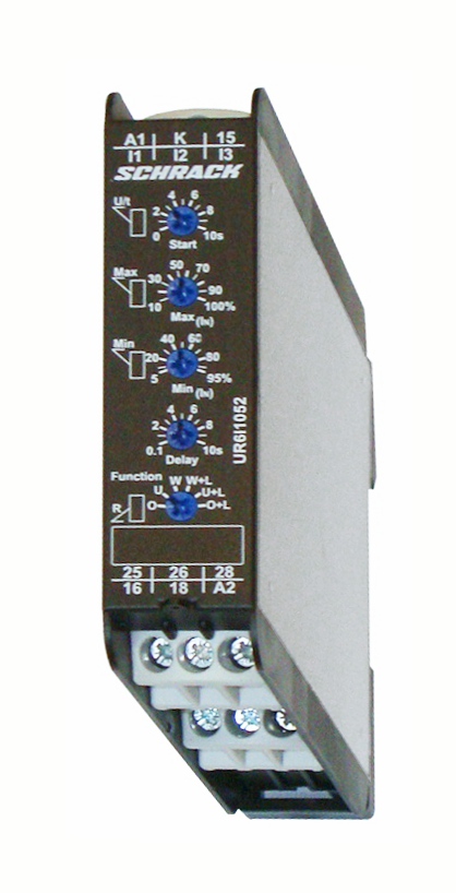 UR6I Реле контроля тока 24-240VAC/DC,5A/1A/20mA, 2ПК контакт, контроль тока промышленное исполнение