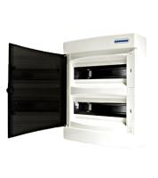 Щиток навесной IP40 2ряд 24модулей, белый пластик, прозрачная дверь, N и PE (287х361х112)