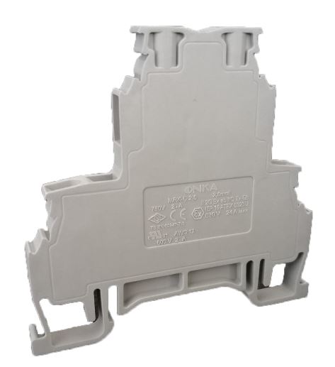 MRK-C 2,5/5,9mm Клемма серая проходная двухярусная закрытая, винтовые зажимы, 24A [ст.арт.1612]