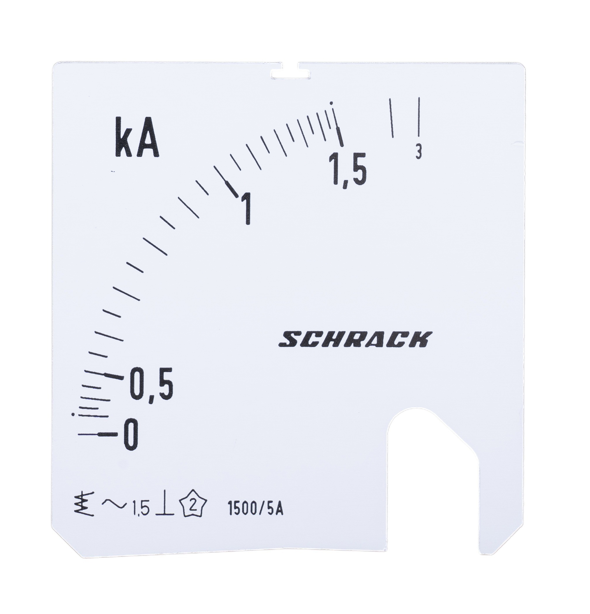 MGF Шкала амперметра 72х72, 1500/3000/5A, SCHRACK