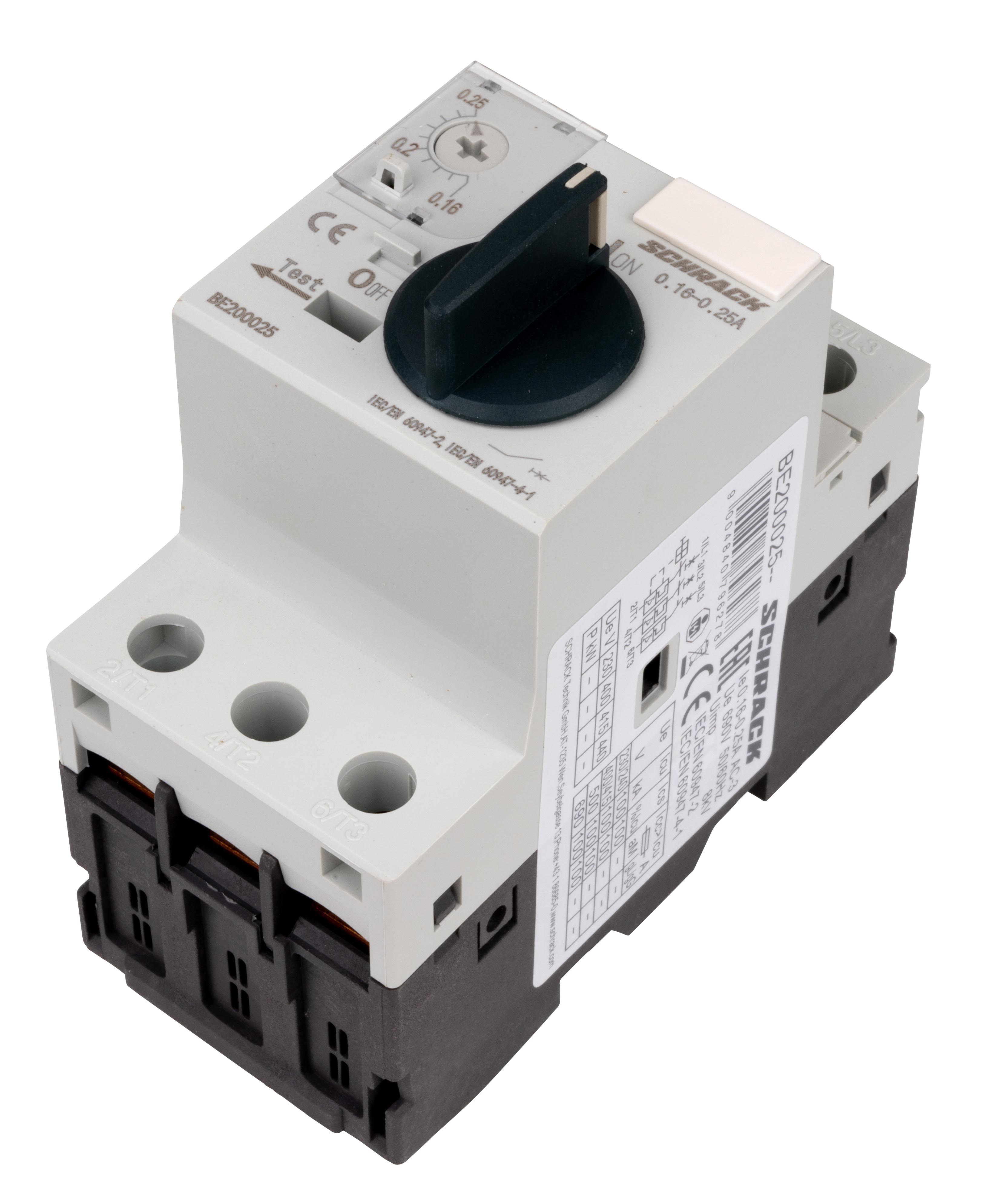 BE2 3p  0,25A (0,16-0,25) 0,06кВт Автомат защиты электродвигателя