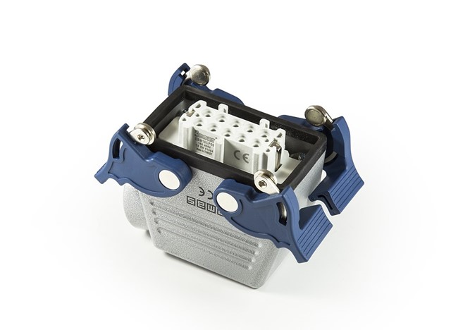 EB-M- 10-PU-14-IP65 Розетка переносная металлическая 10 выводов 16А боковой ввод 4 фиксатора