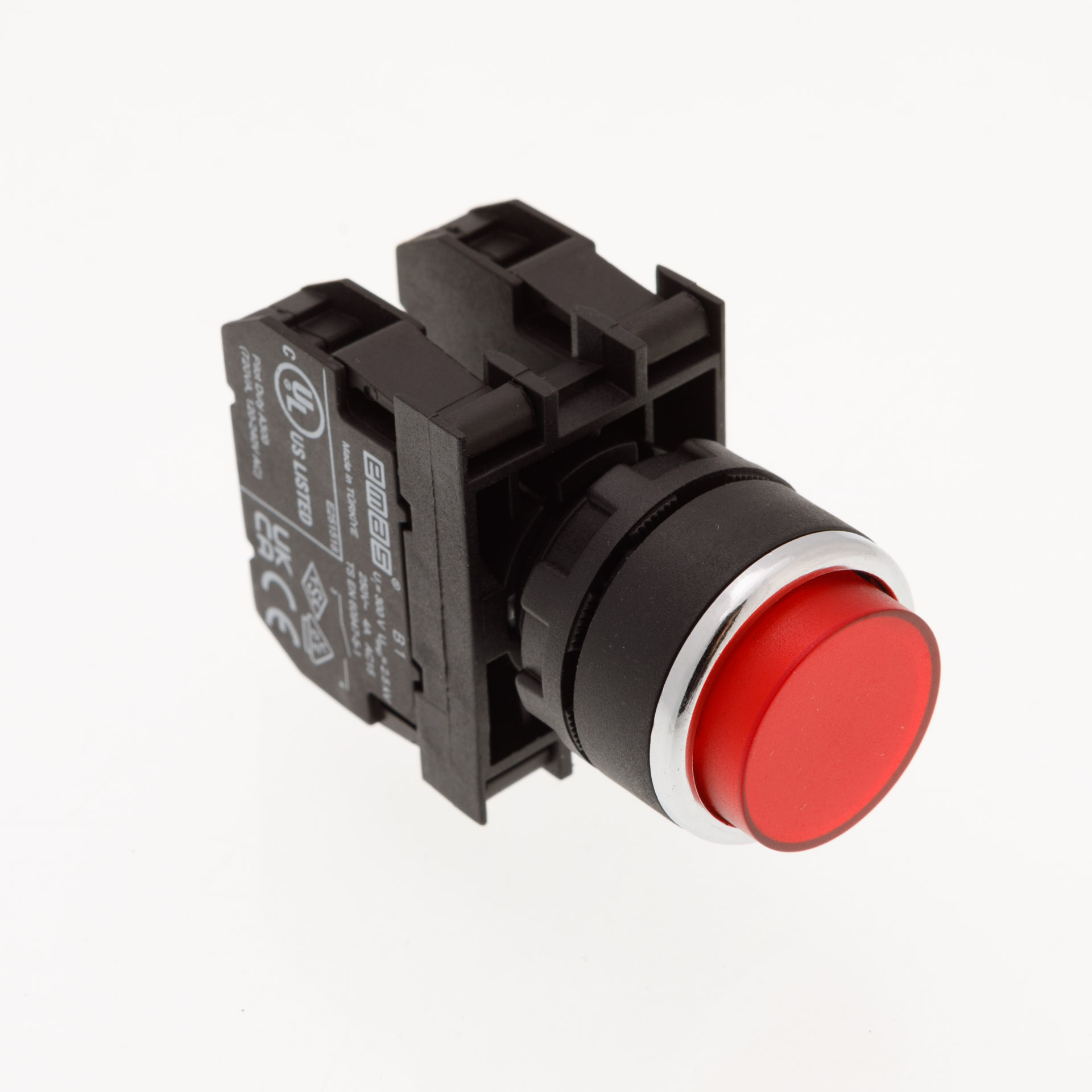 B-H -R-(BA-B1-B2)-IP50 Кнопка выступающая красная пластиковая 1НО+1НЗ