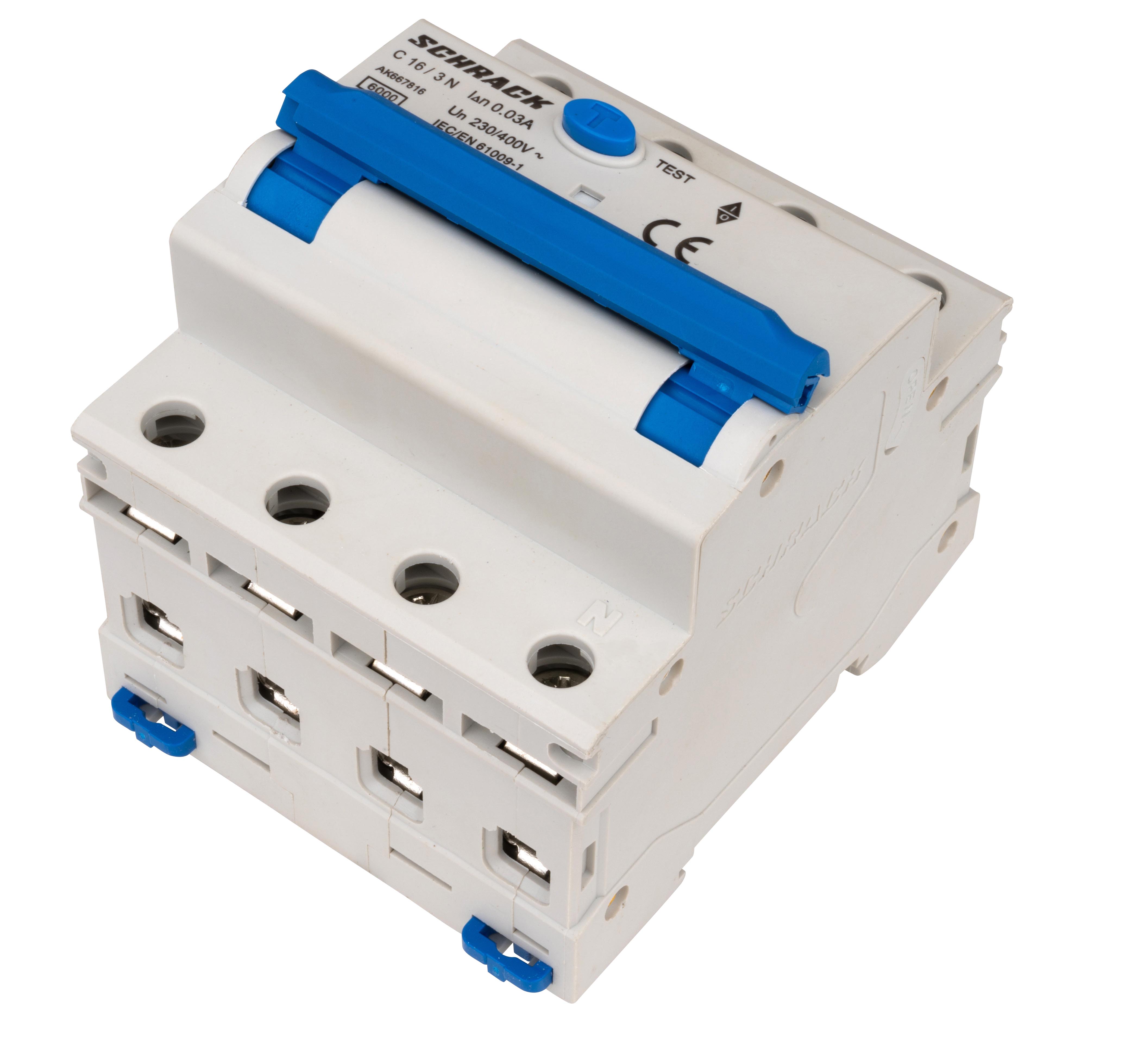 AK 6кА 3P+N С 16A/30mA 4М Дифференциальный автоматический выключатель тип A