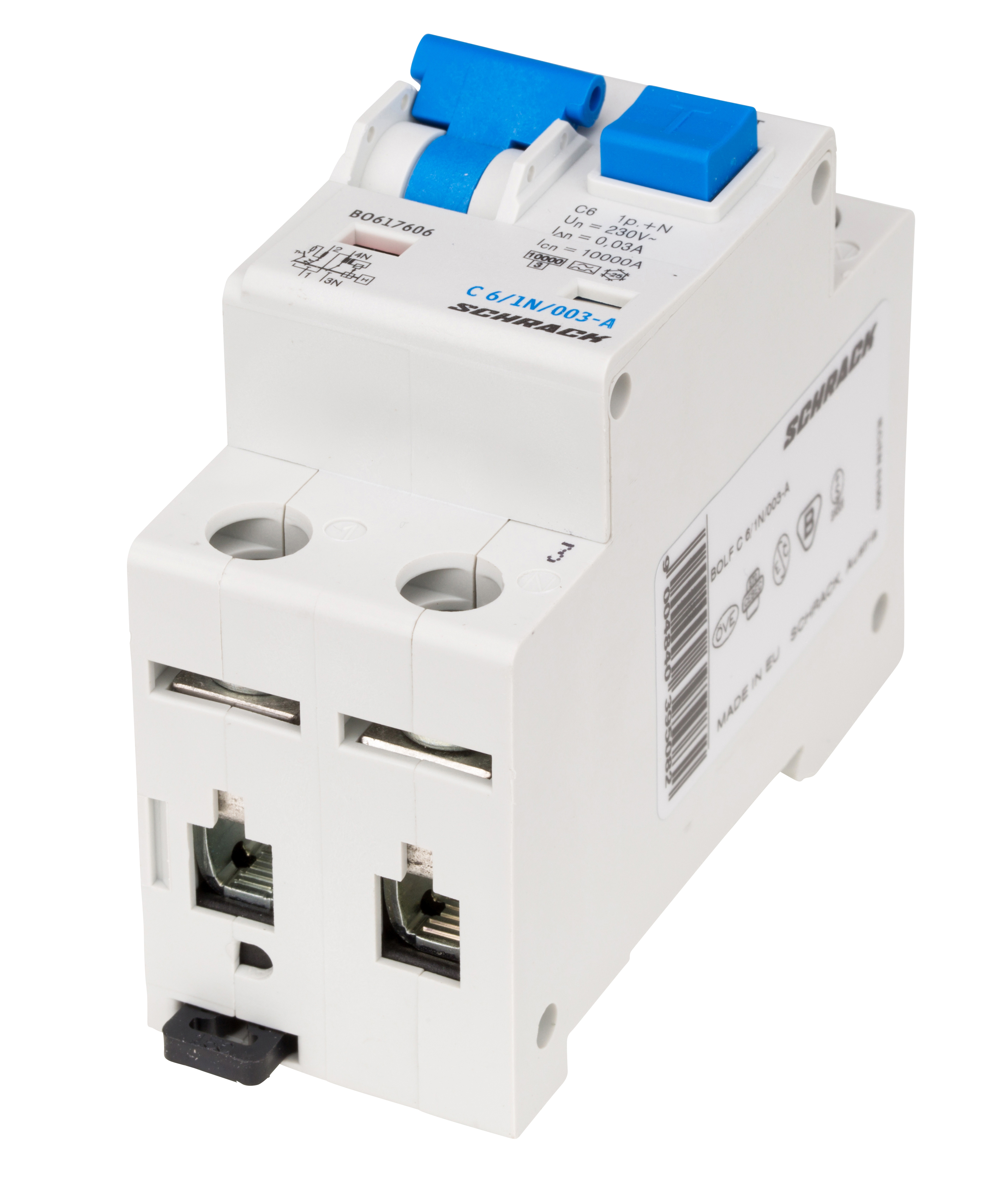 BO 10кА 1P+N С 06A/30mA дифференциальный автоматический выключатель тип А