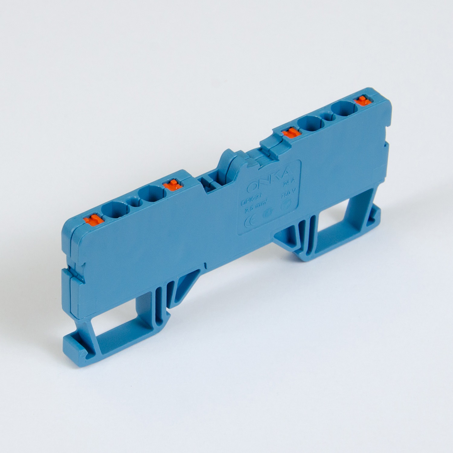 OPK-2G2C  2,5/5,9mm Клемма синяя проходная 2вход/2выхода закрытая, пружинные зажимы, 24A [ст.арт.1255]