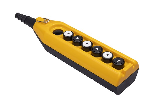 Крановый пульт PV7-T1-X-2-2-2-IP65 желто-черный с заглушкой и 3 группами PVT(HBD-HSD)-1B11B2 одна с 