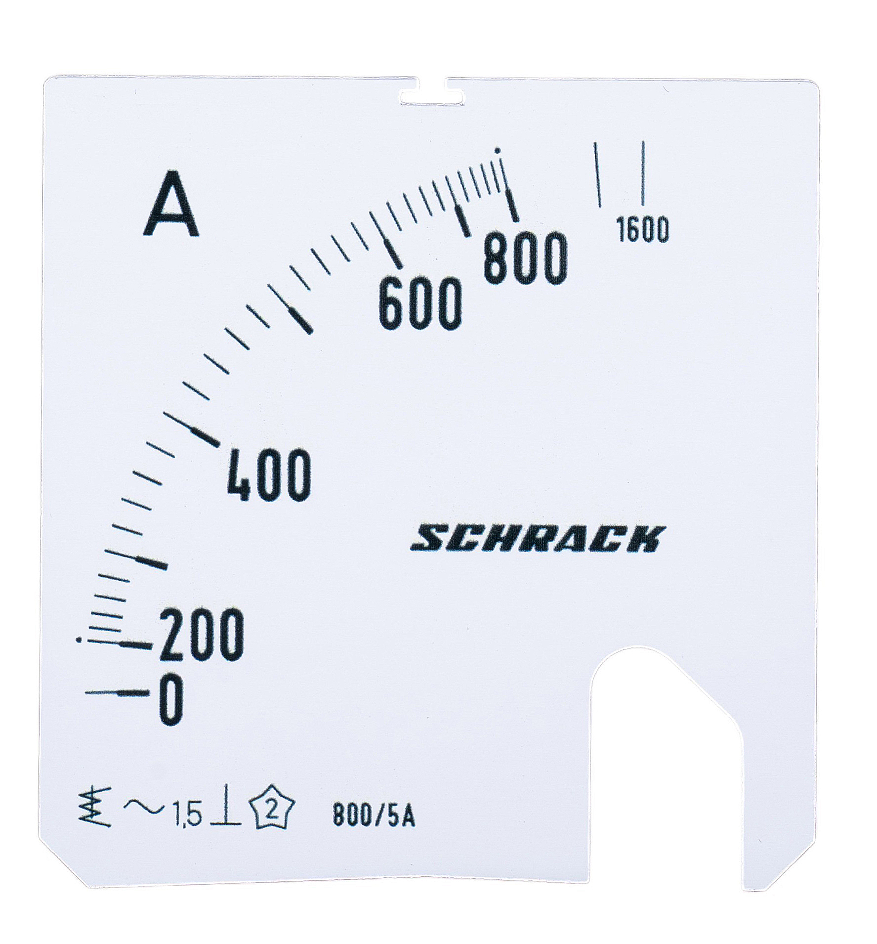 MGF Шкала амперметра 72х72,  800/1600/5A, SCHRACK