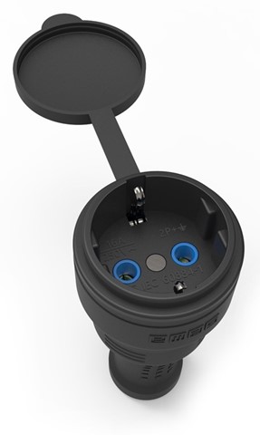 Розетка EKS-116P резиновая 2P+PE 16А для удлинителя
