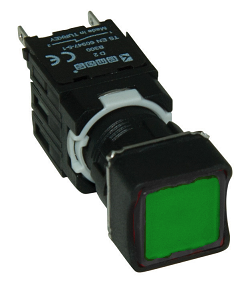 D-DK -G-(DA-D1)-IP50 Кнопка квадратная без фиксации зеленая пластиковая 1НО