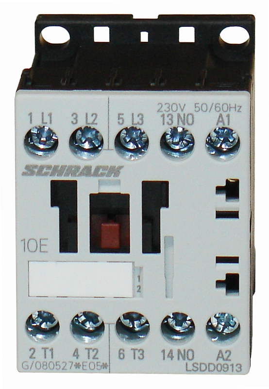 LSD 00 Контактор 009А/4кВт,230В АС3, 50/60Гц 1но блок контакт размер 00