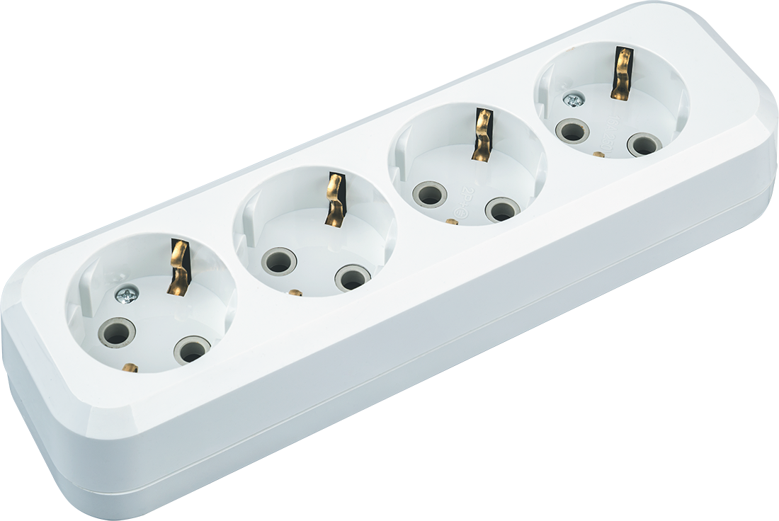 Колодка розеточная 4 гнезда с з/к АБС пластик, белая NCA-BL01-04-E-WH Navigator 61586