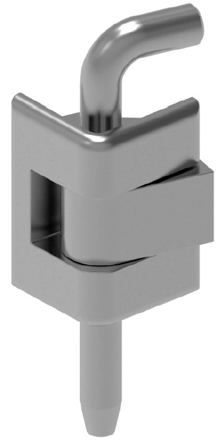 Петля 311SS угловая на одно крепление нержавеющая сталь AISI 316 со стальным штифтом 180°, 2,0мм