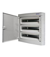 Щиток навесной IP40  3ряд 54модулей, белый пластик, белая дверь, N и PE (396х526х112)