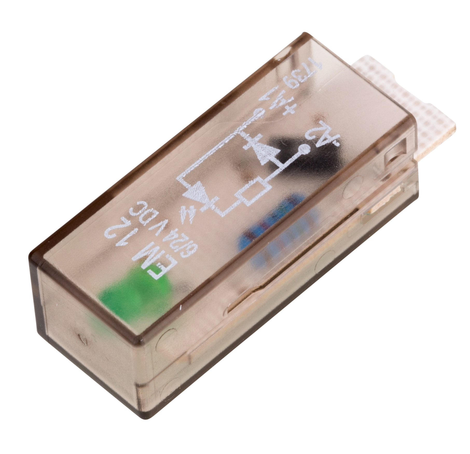 Модуль светодиода зеленый,  6-24VDC с защитным диодом (А1+A2-), EM12