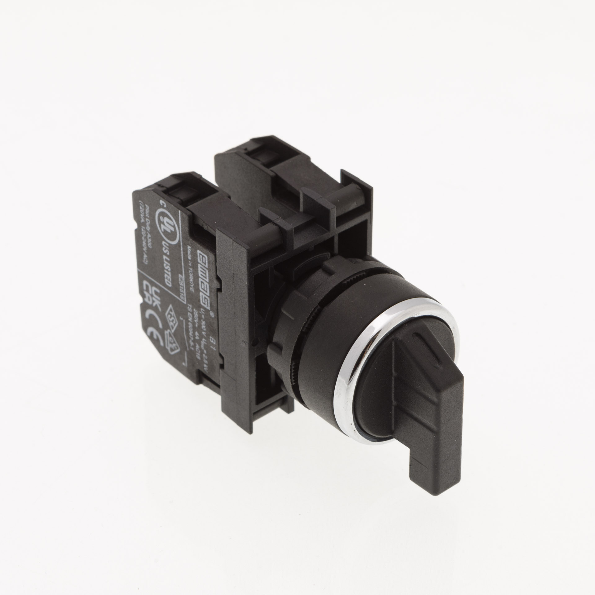 B-S30-IP50-(BA-B1-B2) Переключатель пластиковый на 3 положения (2-0-1) 60° с фиксацией 1НО+1НЗ