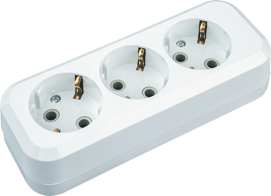 Колодка розеточная 3 гнезда с з/к АБС пластик, белая NCA-BL01-03-E-WH Navigator 61584
