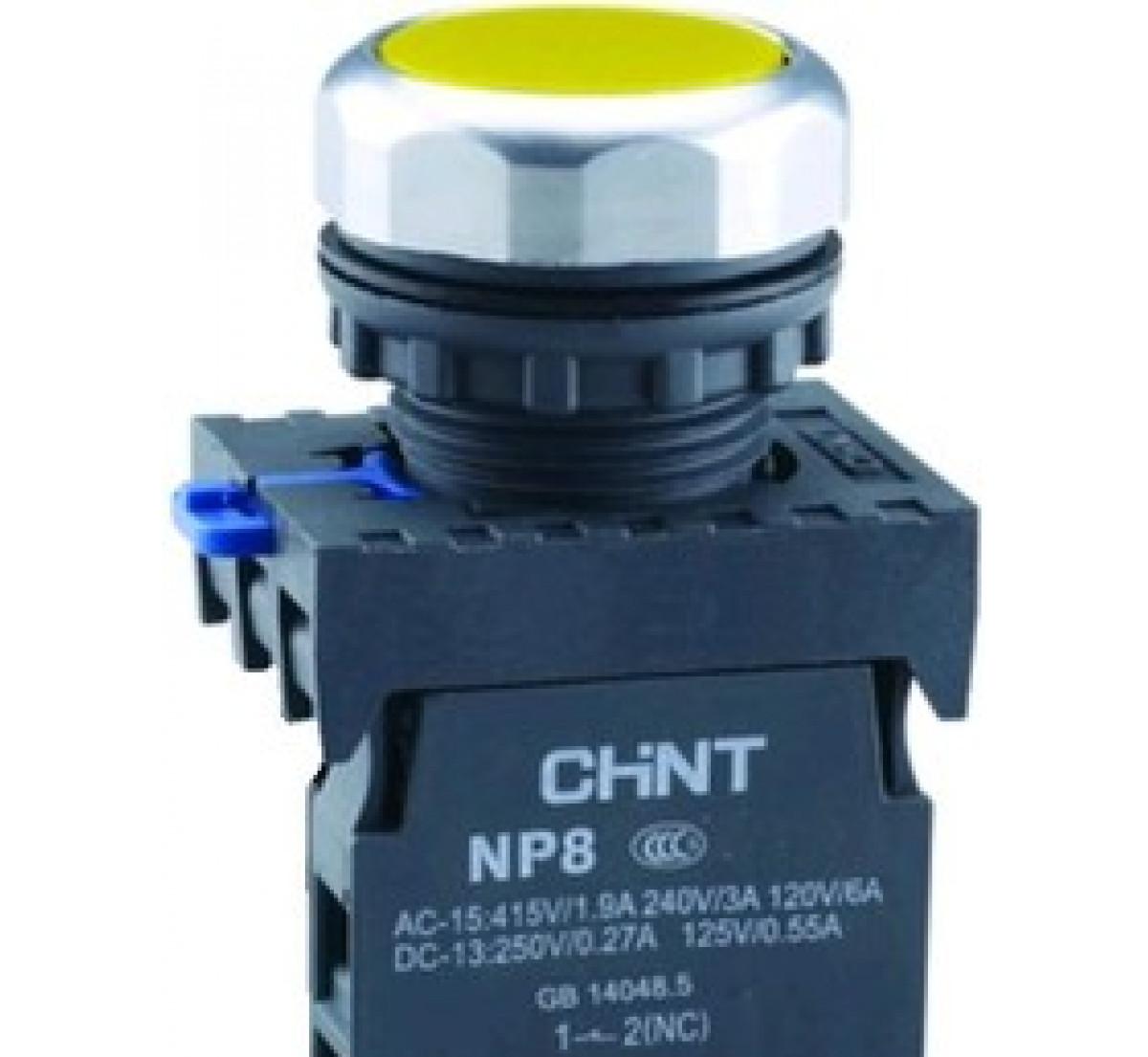 Кнопка управления NP8-10BND/5 1НО желтая AC110В-220В(LED) IP65 (R)