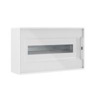 Щиток 18 мод настенный FRAME, белый с прозрачной дверцей, с 2 шинами PEN  на 8 и 10 отв.