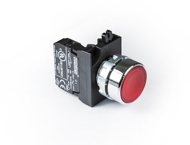 CM-D -R-(CA-C1)-IP65 Кнопка красная металлическая 1НО