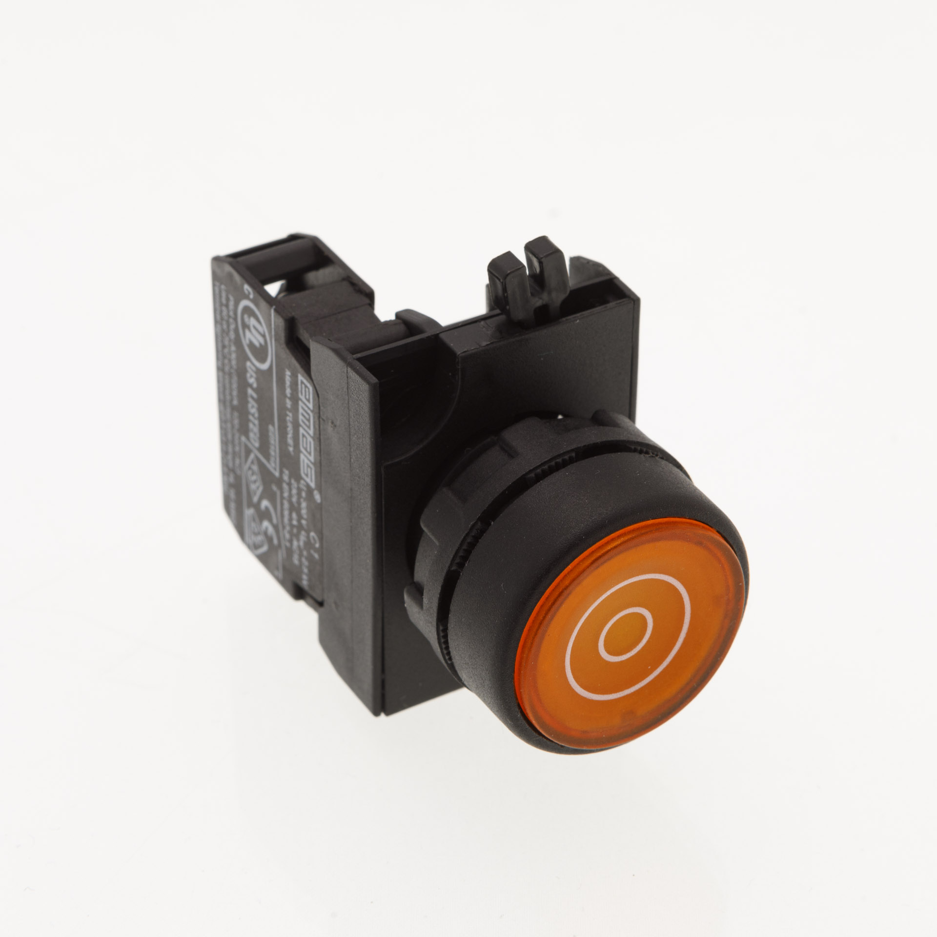 CP-F -Y-(CA-C1)-IP65 Кнопка круглая желтая пластиковая с фиксацией 1НО