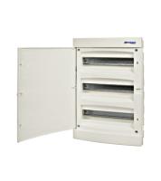 Щиток встраиваемый IP40  3ряд 54модулей, белый пластик, белая дверь, N и PE (392х522х70)