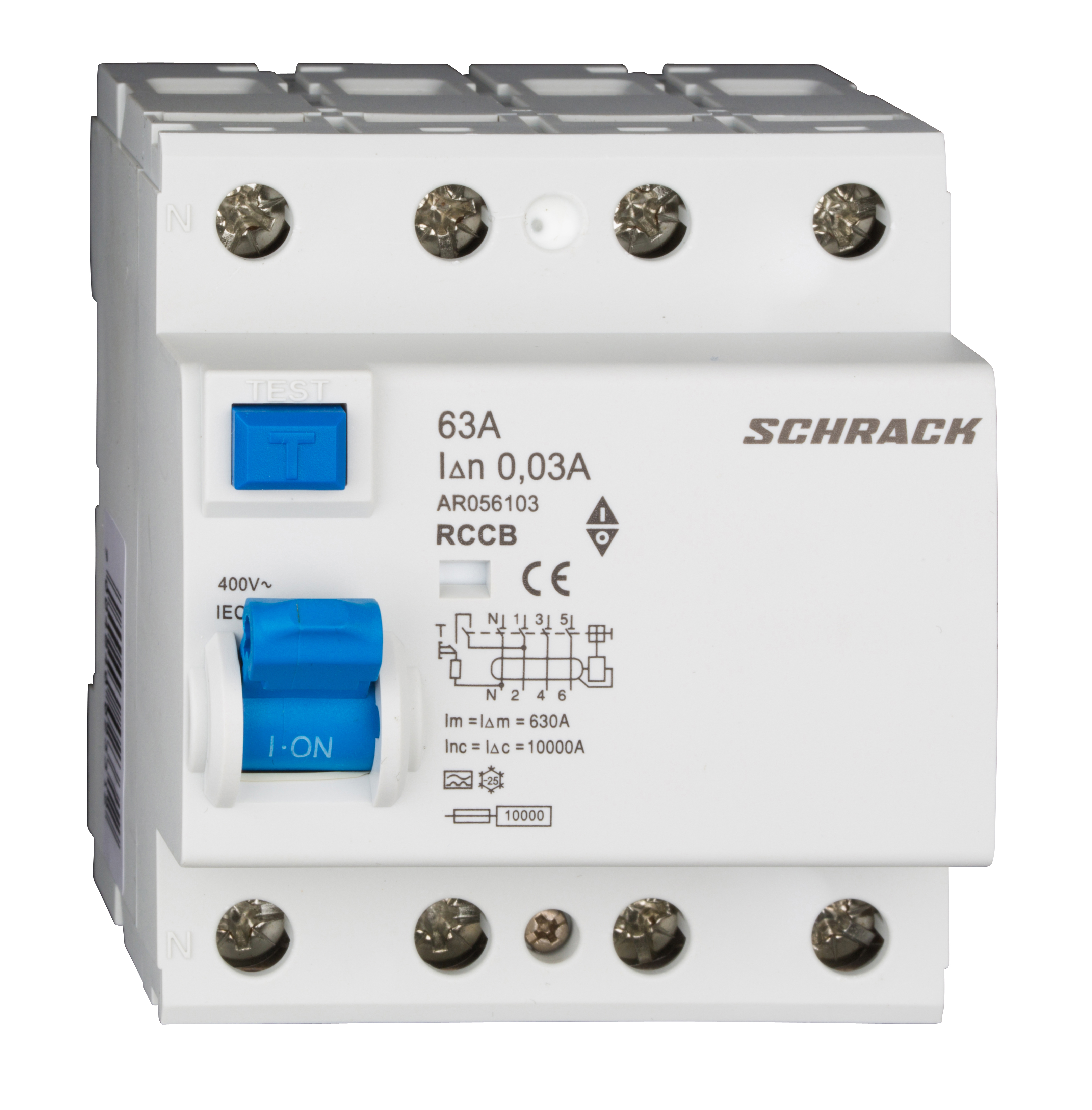 AR 10кА 4P 63A/ 30mA УЗО тип A