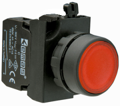 CP-D -R-(CA-C1-C1)-IP65 Кнопка красная пластиковая 2НО