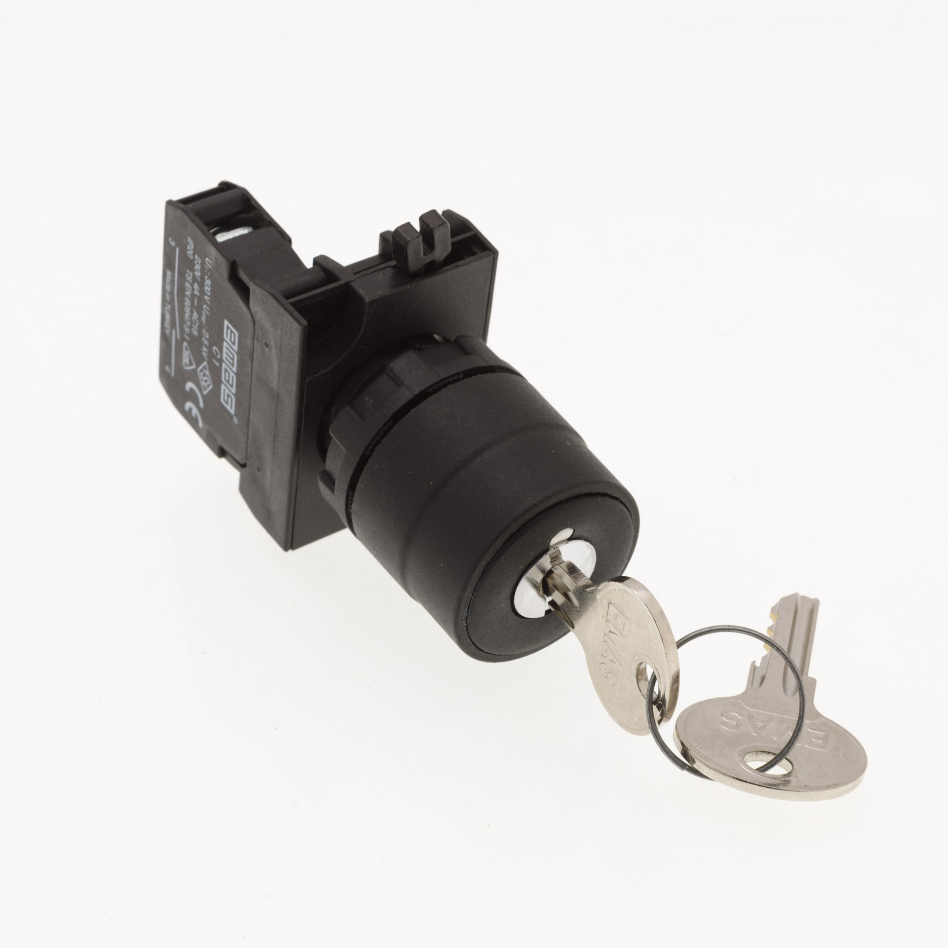 CP-AC30-(CA-C1)-IP65 Переключатель пластиковый с ключем на 3 положения (2-0-1) 60° с фиксацией, извл.