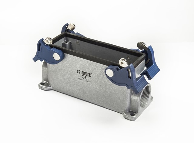 EB-M- 24-GD-24 Корпус пустой стационарный на плоскость металлический 24 вывода два боковых ввода 4 фиксатора