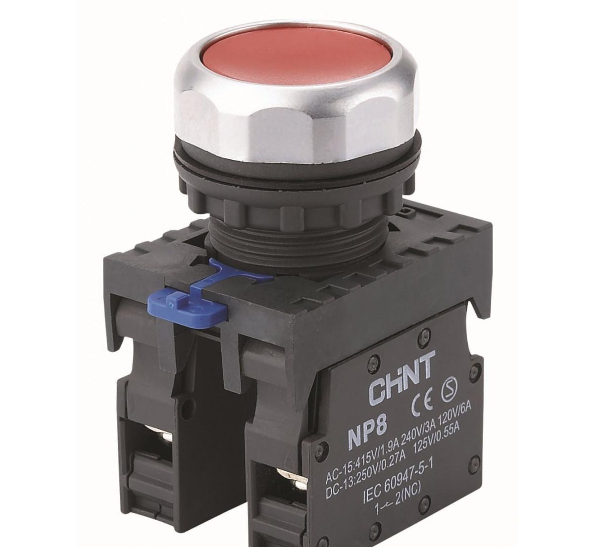 Кнопка управления NP8-01BND/4 1НЗ красная AC110В-220В(LED) IP65 (R)