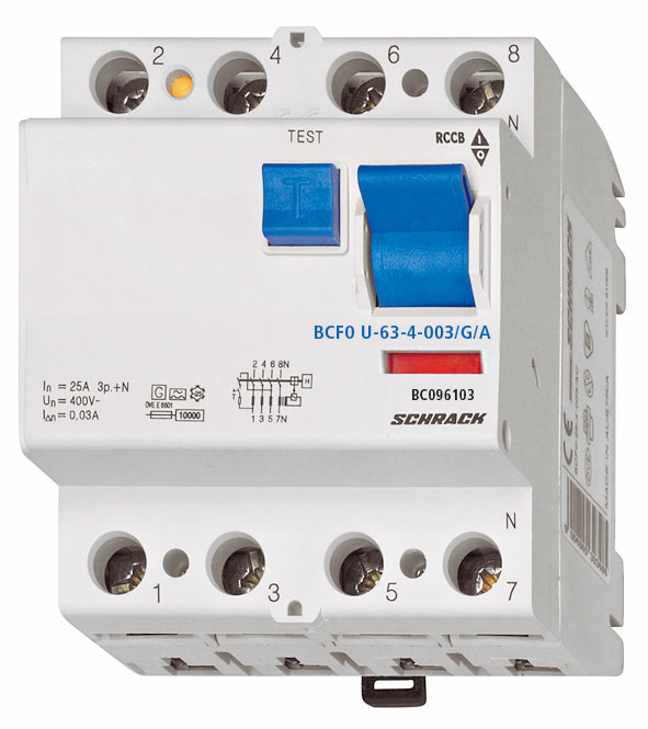 BC 10kA 4p  63A/ 30mA УЗО, FU fest, тип G/A