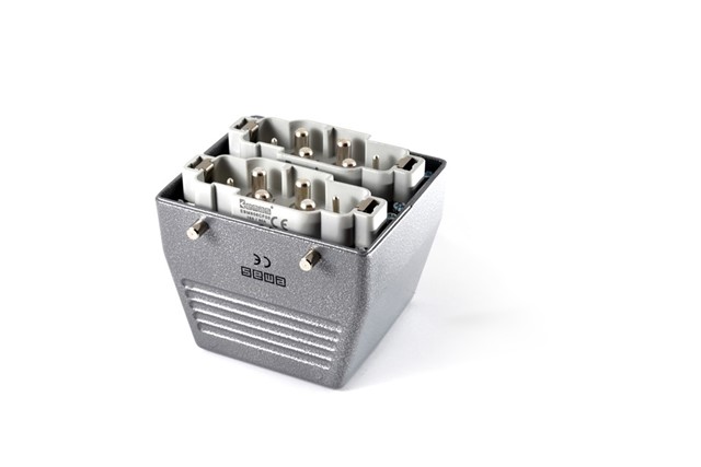 EB-M-812-FU-30-IP65 Вилка переносная металлическая 12 выводов 2x(4х80А+2х16A) верхний ввод без фиксатора