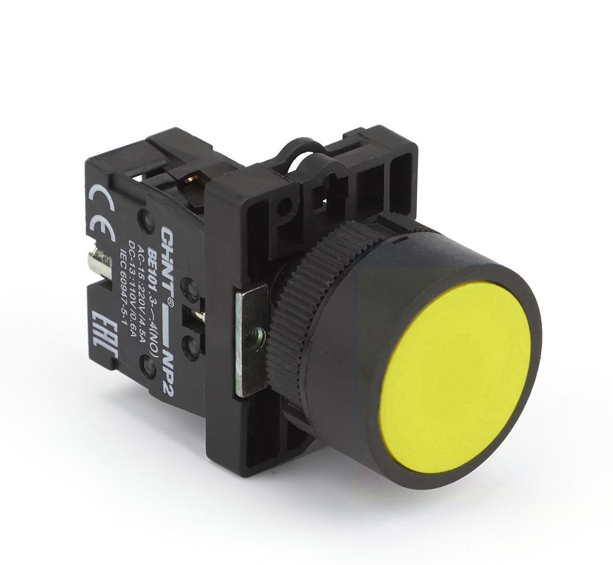 Кнопка управления NP2-EA51 без подсветки желтая 1НО IP40