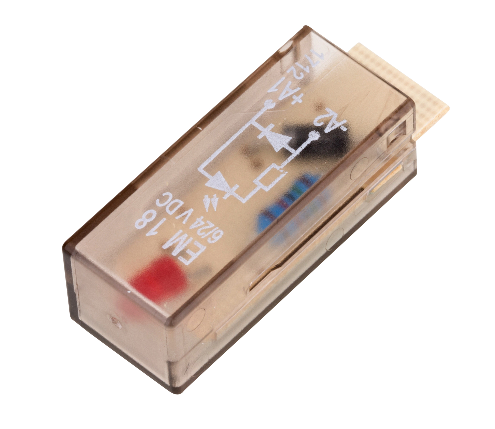 Модуль светодиода красный,  6-24VDC с защитным диодом (А1+A2-), EM12