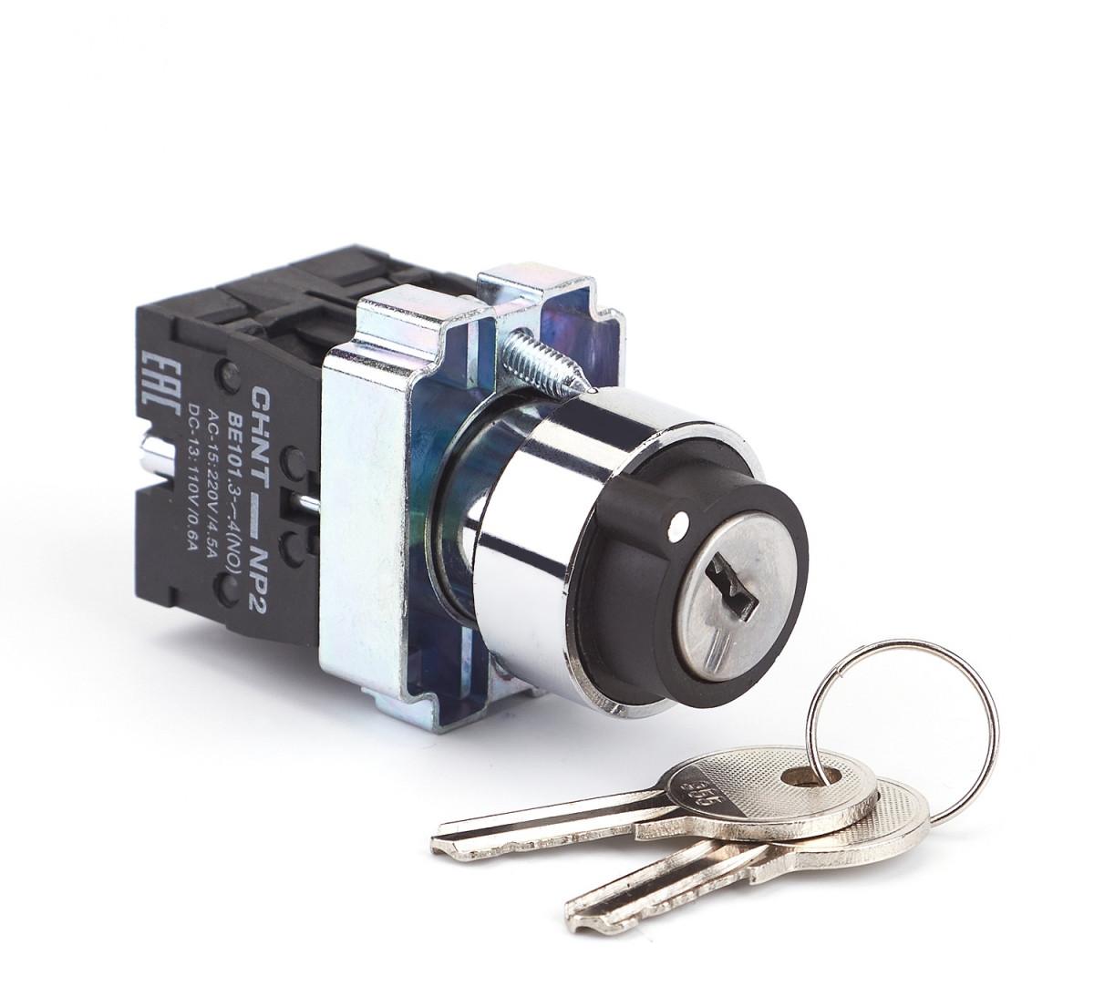 Переключатель NP2-BG25, 2 положения с фиксацией, 1НЗ +1НО IP40