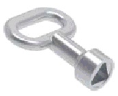 Ключ металлический средний к замку М-22, хром, личинка Т7 треугольник