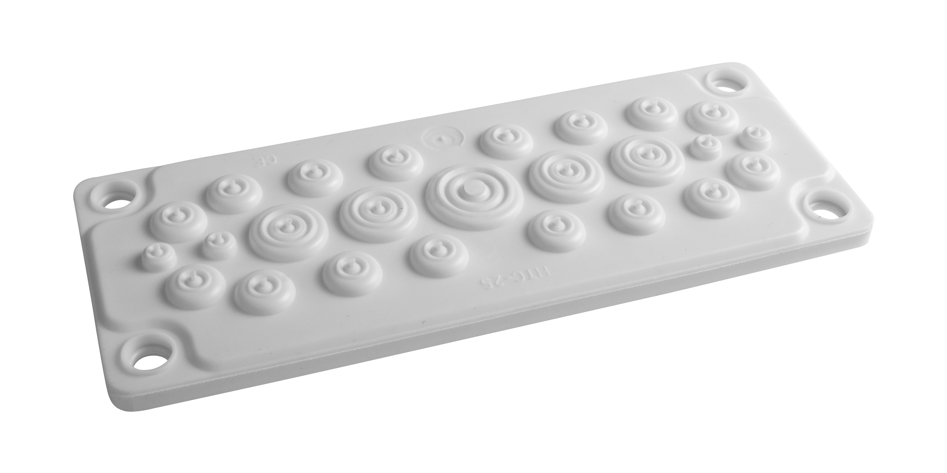 Панель кабельного ввода 216x84 WSTVBF-25(1x20-26, 16x8-14, 4x14-20, 4x5-7мм) IP65, RAL7035 (SCHRACK), s