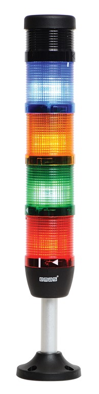 Светосигнальная колонна IK-54-F-024RYGB-Z-M03 д=50мм, 4уровня, FLASH стробоскоп, 024V AC/DC, красный                                                  