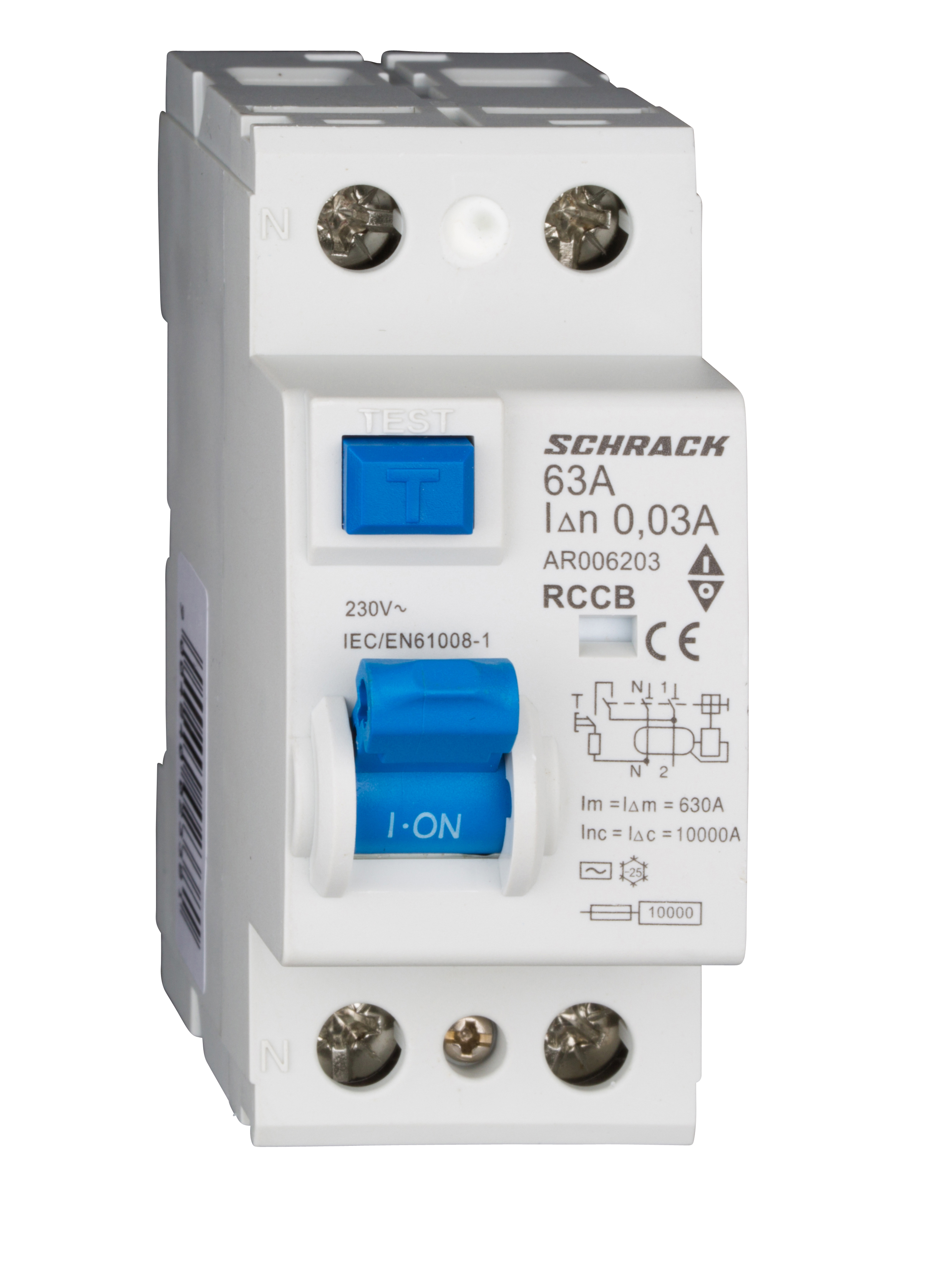 AR 10кА 2P 63A/ 30mA УЗО тип AC                                                                                                                       