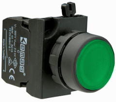 CP-D -G-(CA-C1-C1)-IP65 Кнопка зеленая пластиковая 2НО