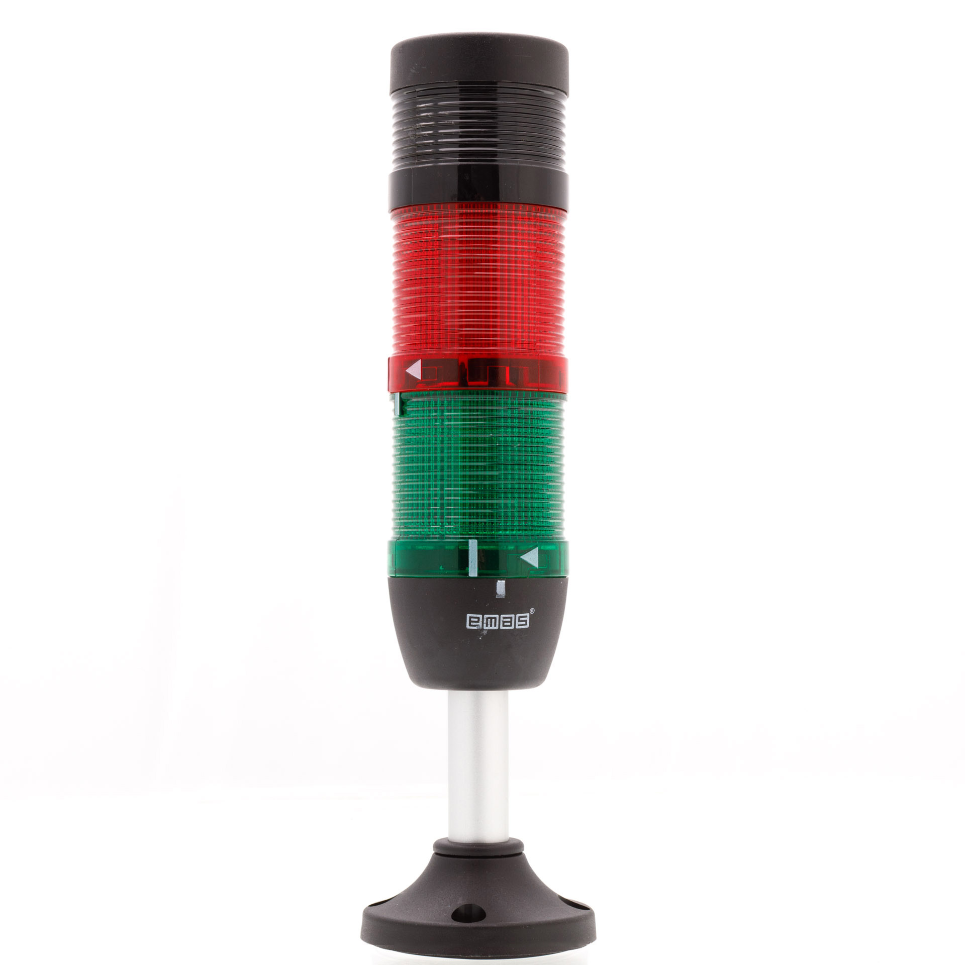 Светосигнальная колонна IK-52-L-220RG-Z-M03 д=50мм, 2уровня, LED светодиод, 220V AC, красный, зеленый, зуммер, 100мм алюминиевая база